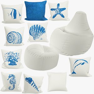 Bean Bag Chairs and Pillows Collection V7