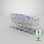 Detailed Shopping Cart Linear Array 3D model
