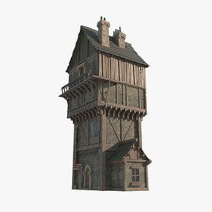 Medieval urban buildings 3D model