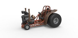 3D model Diecast Mini Rod pulling tractor 2 Scale 1 to 25