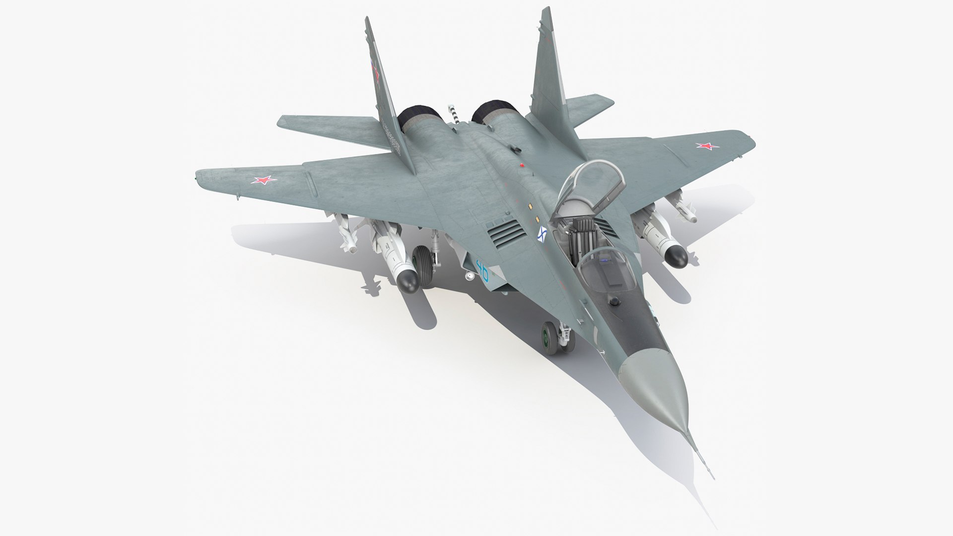 MiG 29KR Fulcrum D Russian Navy with Armament 3D model preview