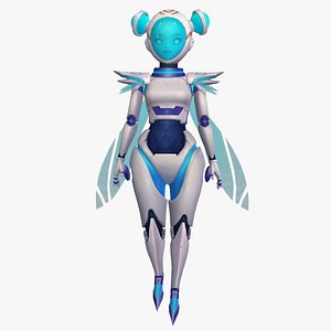Robot Rigged Animated Low Poly 3D model