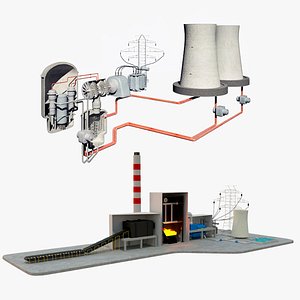 coal power station diagram 3D model