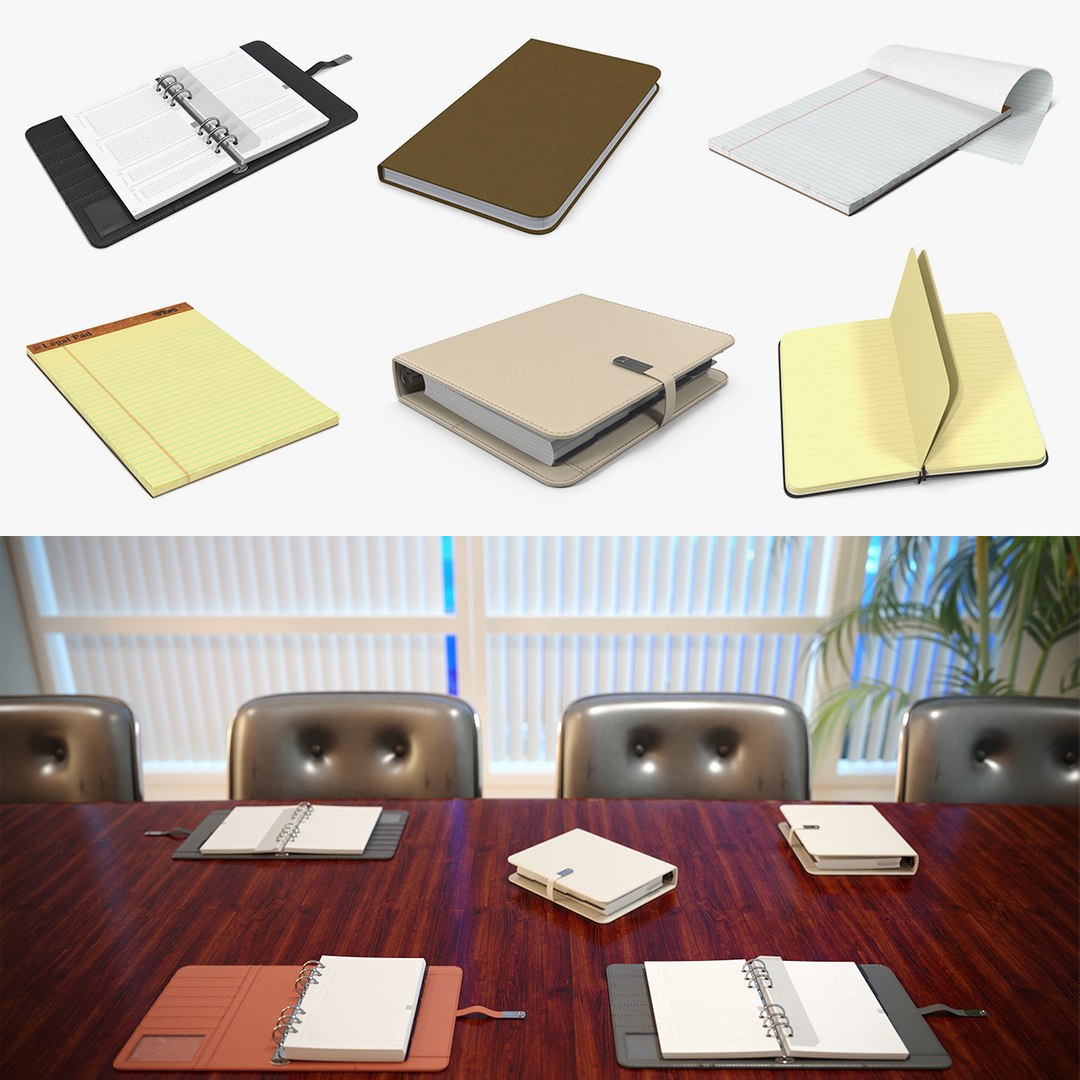 Writing Journals Collection 3D model preview