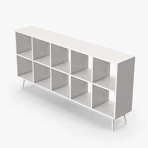 3D White Shelves model