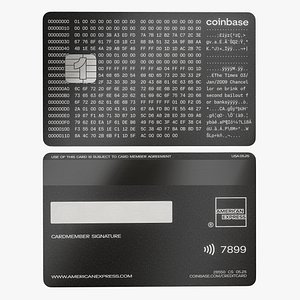 3D Coinbase  Crypto Credit Card model