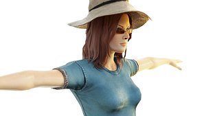 Unleash Wild West Vibes Women Casual Cowgirl 3D Model Download