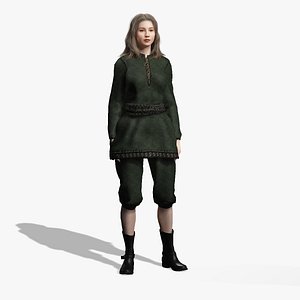 Medieval Woman 3D Character 3D model