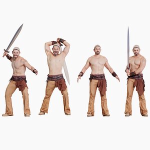 3D model Male Scan - Victor Sword Poses Bundle