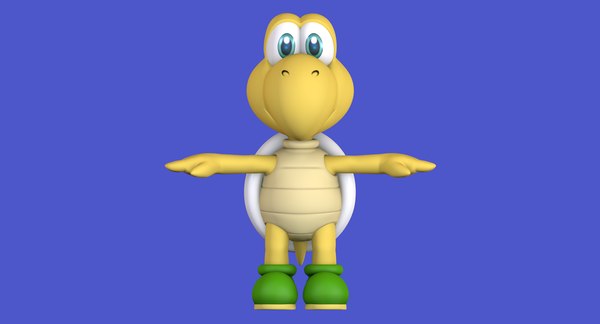 Green turtle koopa troopa 3D model - TurboSquid 1407225