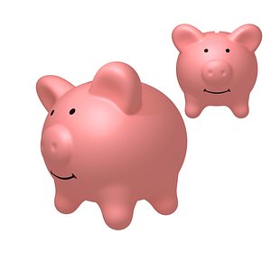 3D piggy pig bank