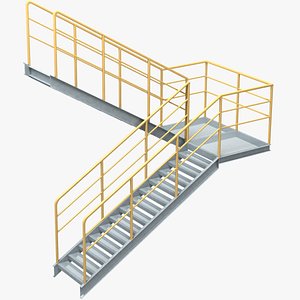 industrial stair 5 3D model