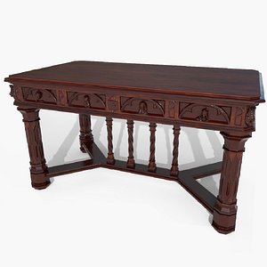 3D Victorian table with embossed heads