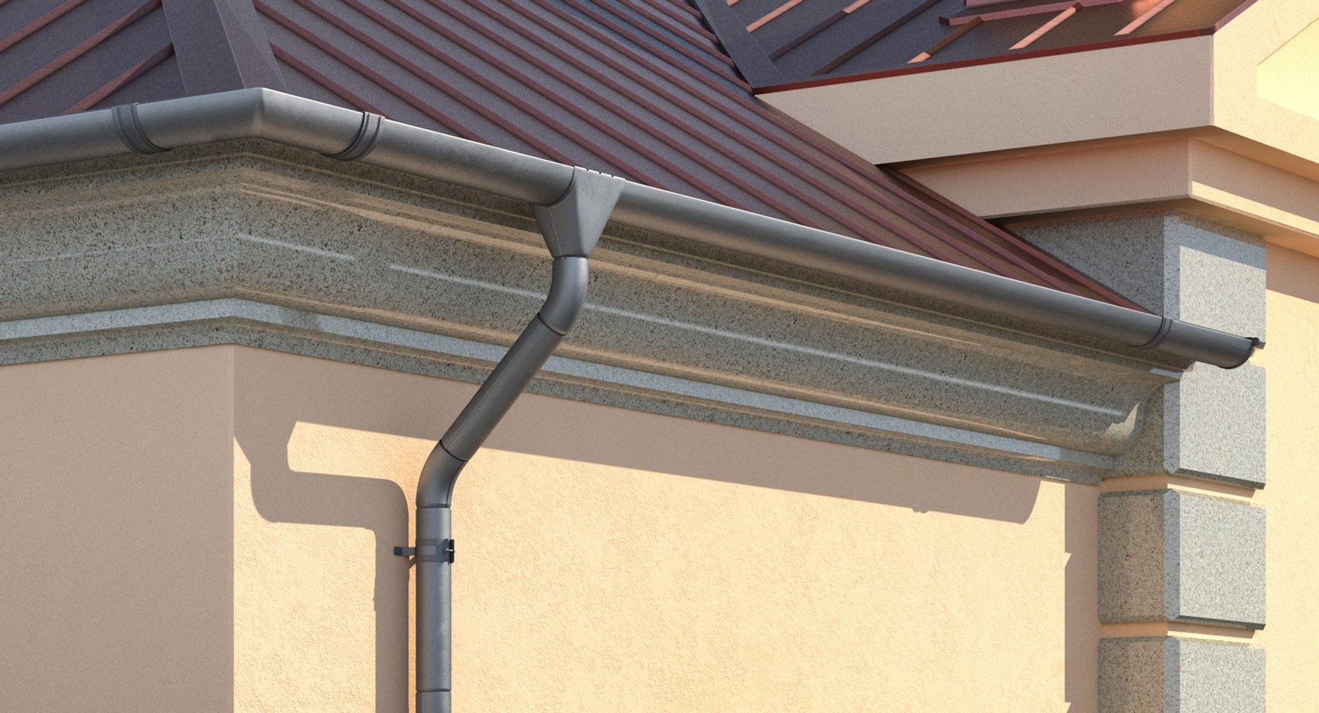 3D Roof Drainage Gutter Model - TurboSquid 1278354