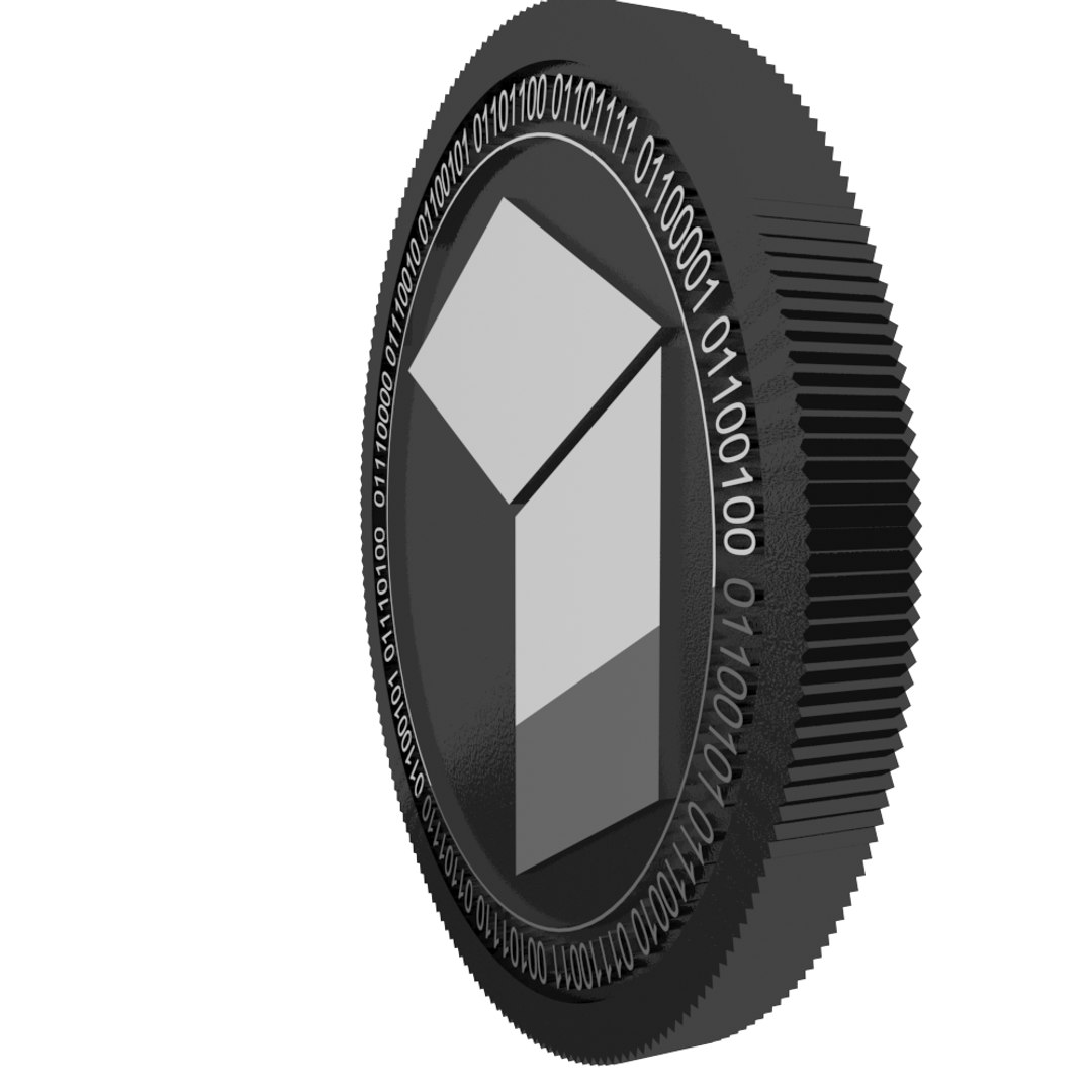 3D Brickblock Black Coin Model - TurboSquid 1494645