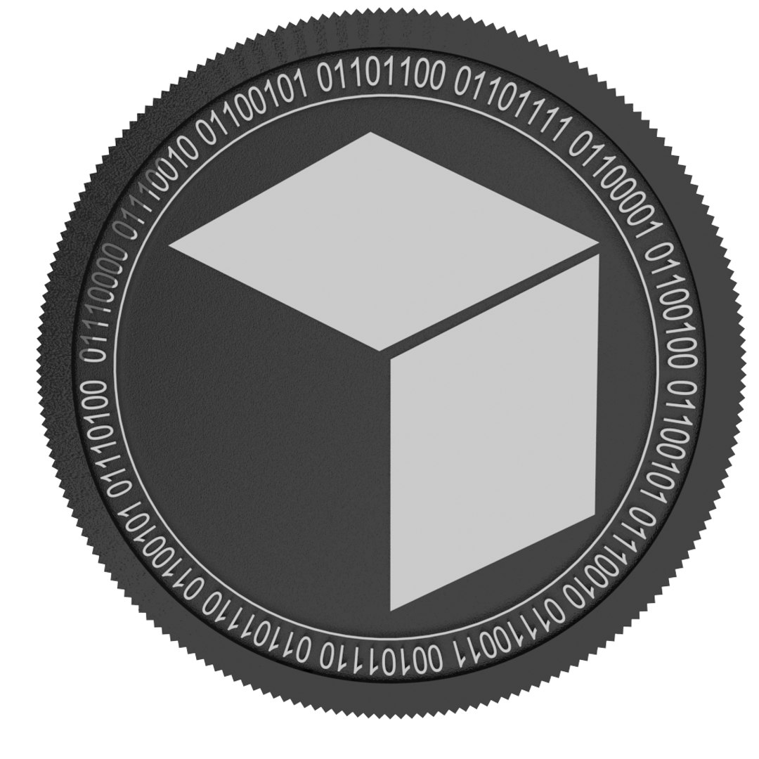 3D Brickblock Black Coin Model - TurboSquid 1494645