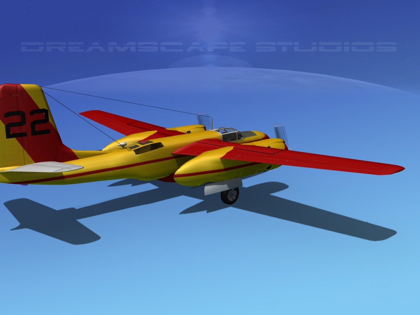 3d Propeller Douglas 322 Model
