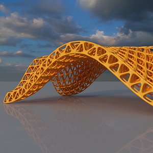 3D Landscape Sci-Fi Space Truss Structure 05 model