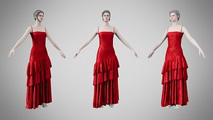 Dress 39 Ruby Velvet With Design