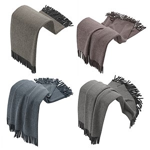 3D model Plaid Throw for sofa armrest