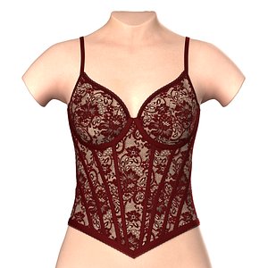 Womens Lace Corset 3D Model model