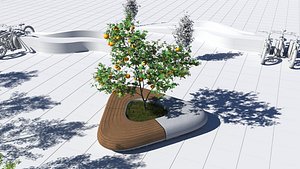 planter bench 01 3D model