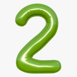 balloon numeral 2 3D