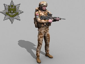 British Royal Anglian Desert Rigged Soldier