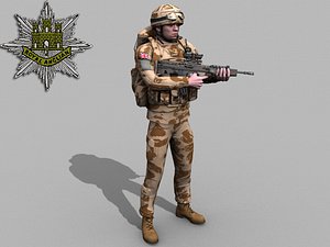 British Royal Anglian Desert Rigged Soldier