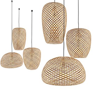 3D set 3 bamboo lantern model