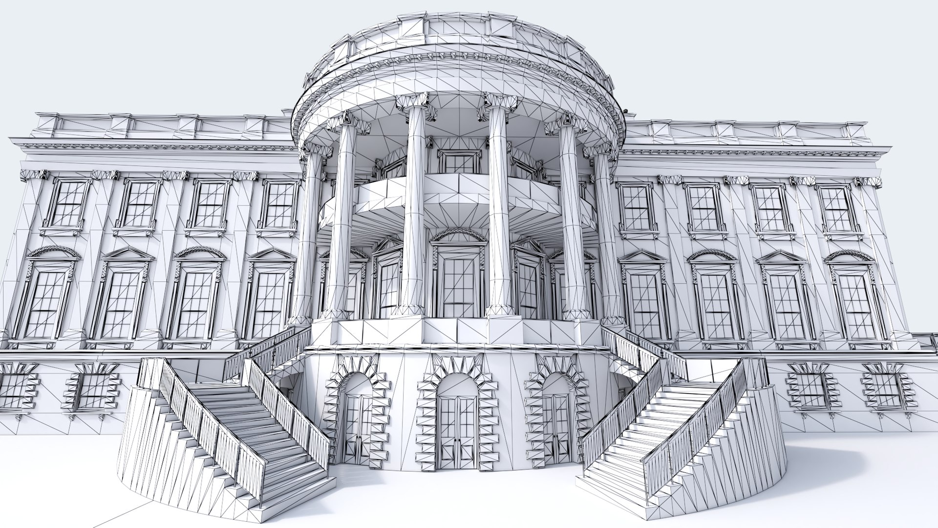 3D The White House Model - TurboSquid 2384985