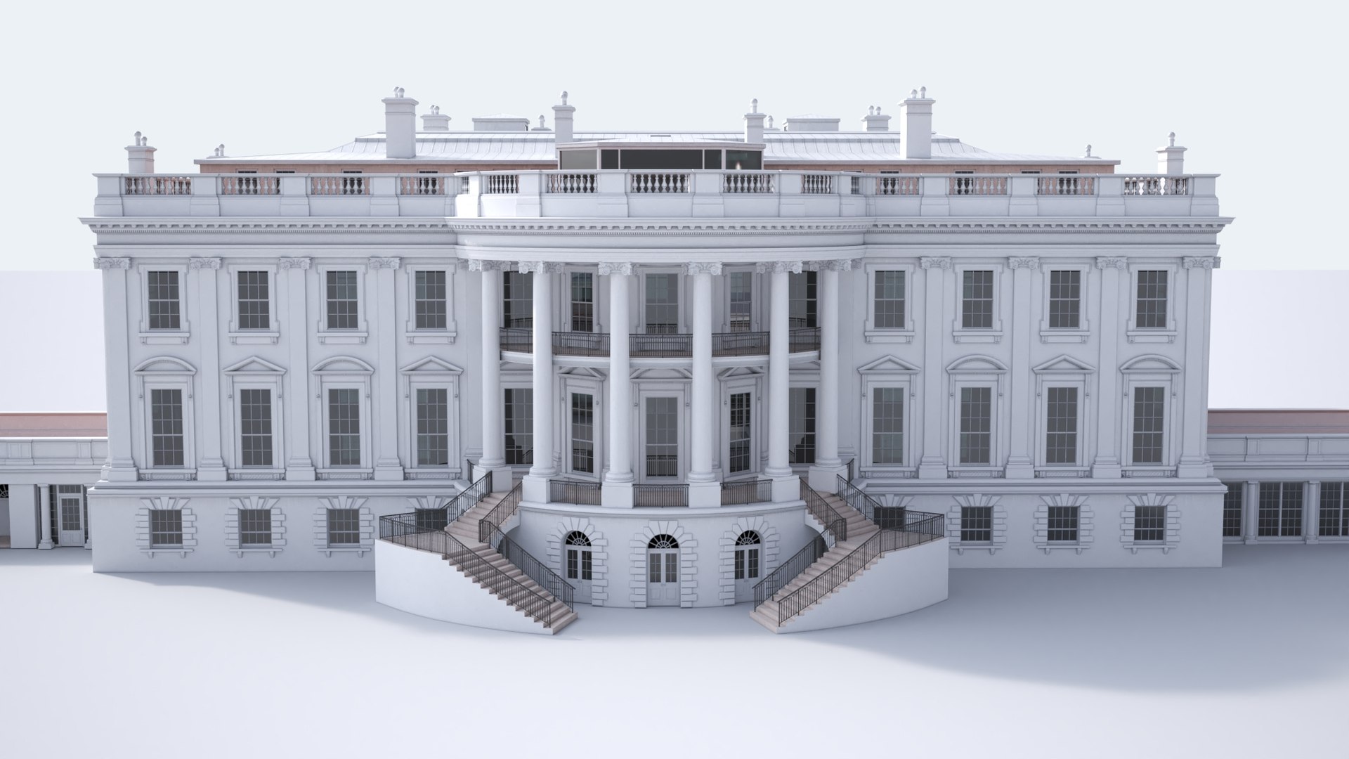 3D The White House Model - TurboSquid 2384985