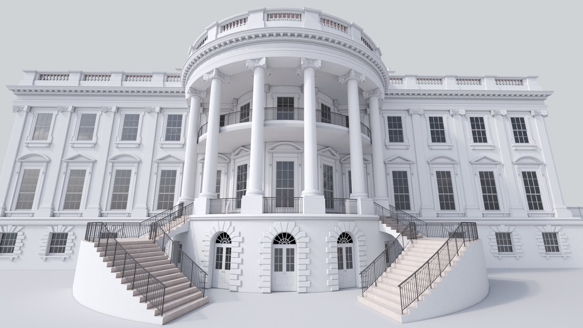 3D The White House Model - TurboSquid 2384985