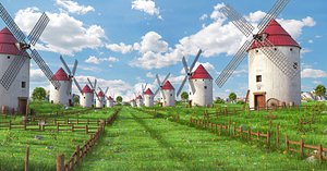 3D meadow windmill spanish model