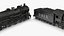 Vintage Steam Locomotive ATSF 3415 Rigged for Cinema 4D