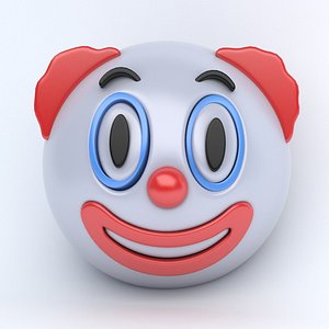 3D emoji clown model