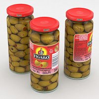 Food Jar Figaro Spanish Olives Stuffed with Pimento Paste 340g