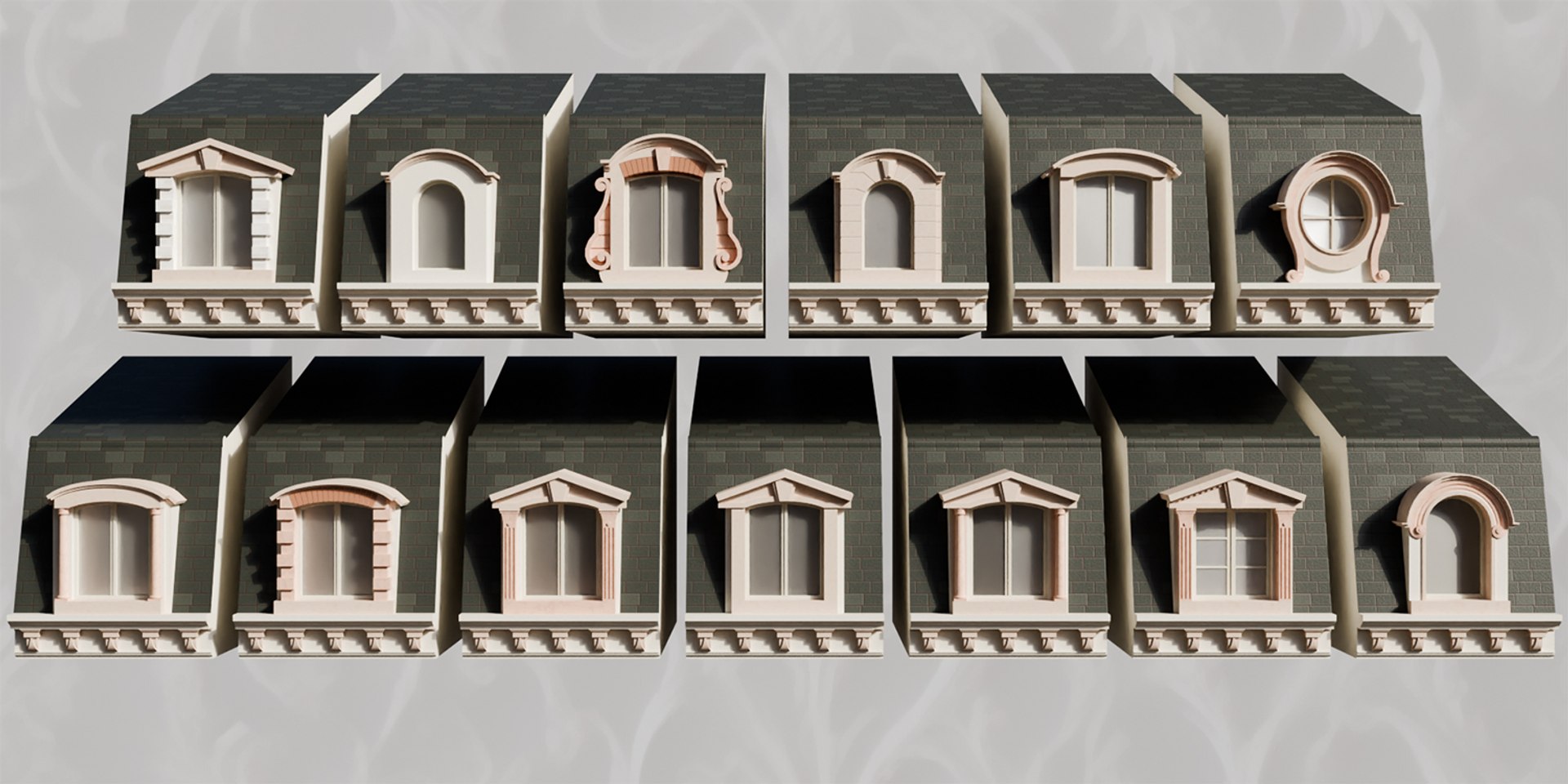 3D 140 Classical Architectures Elements Assets Pack VOL1 Model ...