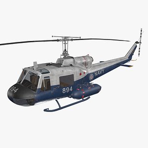 3D Bell UH-1B Australian Navy Complex Animation