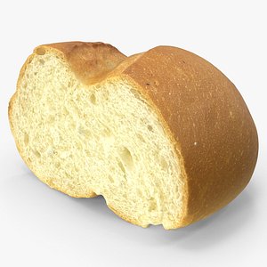 Baguette Bread Piece 3D model