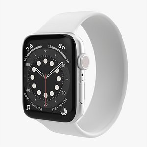 Apple Watch Series 6 silicone solo loop silver 3D