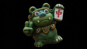 Chinese Guardian Lion Shishi Fu Dog 3D Model - High Detail 3D model