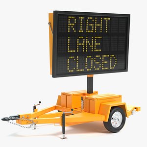 electronic traffic sign 3D model