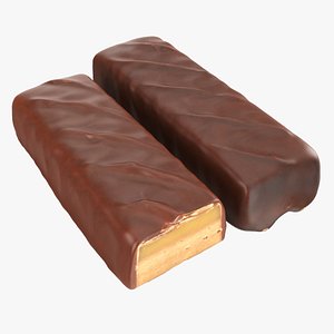 3D Chocolate bar with cut 05