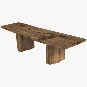 Sculpted Massive Dining Table V9 3D model