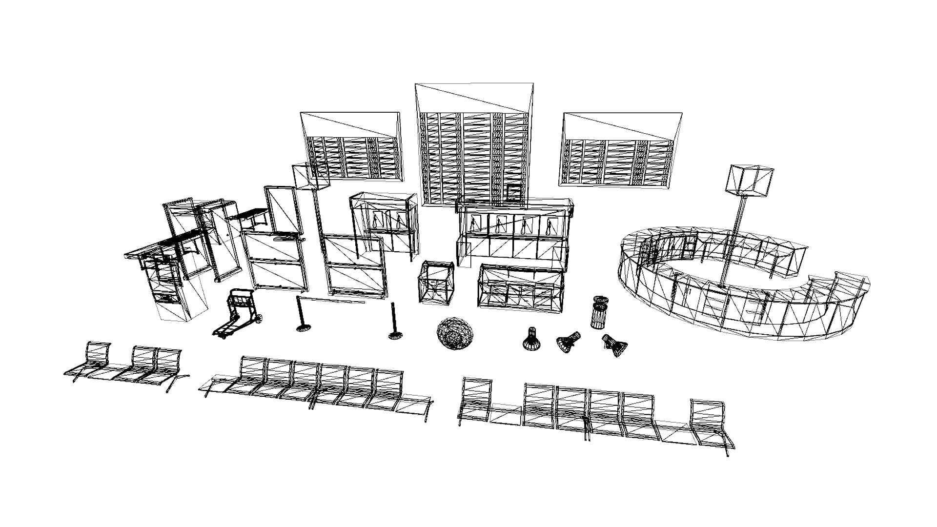 3D Airport Terminal Props model - TurboSquid 1980374