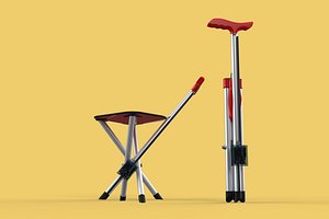 3D SMART ASSISTIVE BLIND STICK WALKING CANE WITH FOLDING SEAT CHAIR model