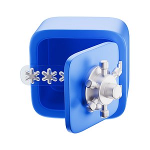 Safe Open Pin Icon 3D model
