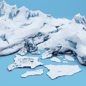 pack floe ice mountains 3D model