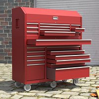 Mobile Garage Tool Box with Drawers Red